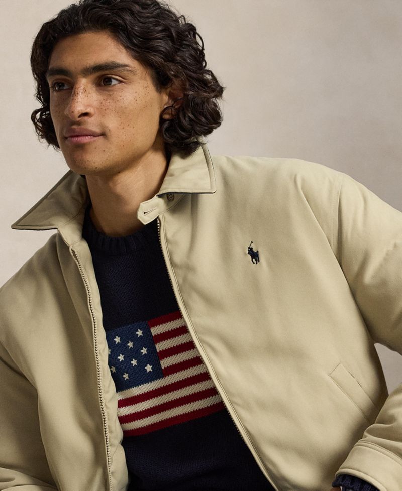 Men's Insulated Twill Bomber Water-Resistant Jacket