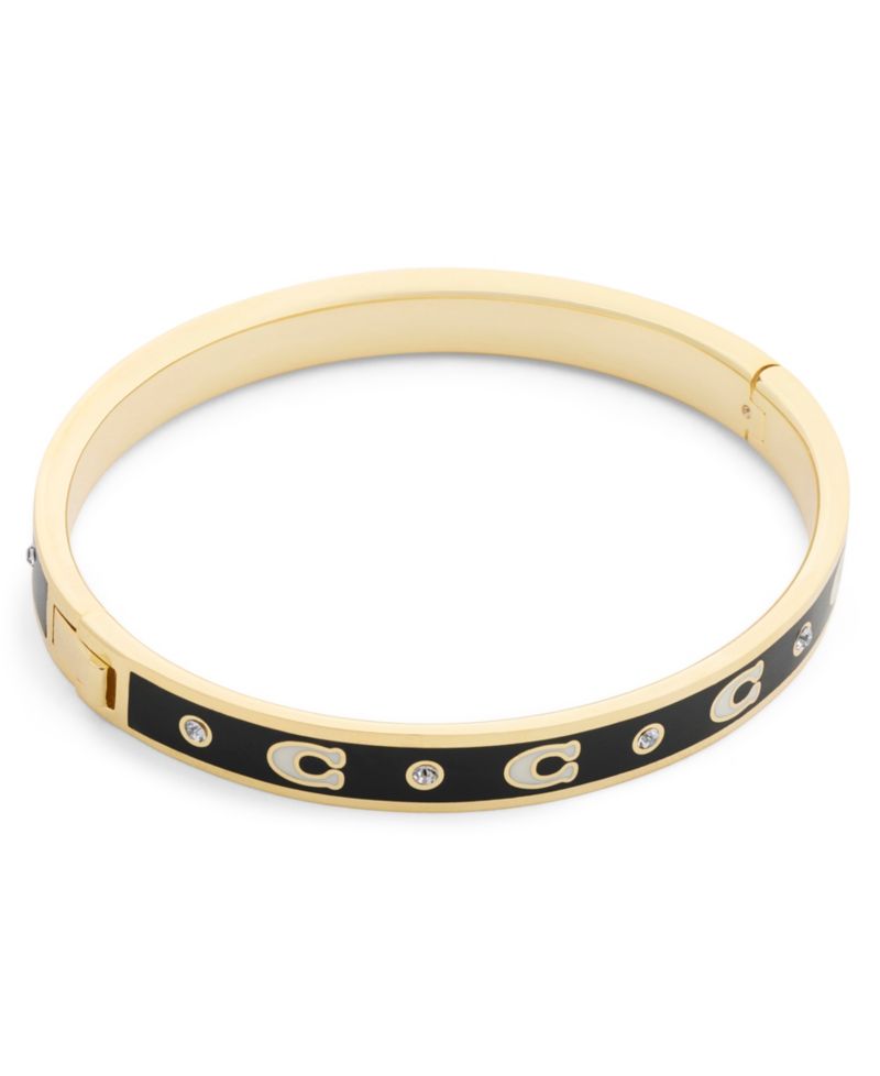 Faux Stone Signature Repeated C Stone Bangle Bracelet