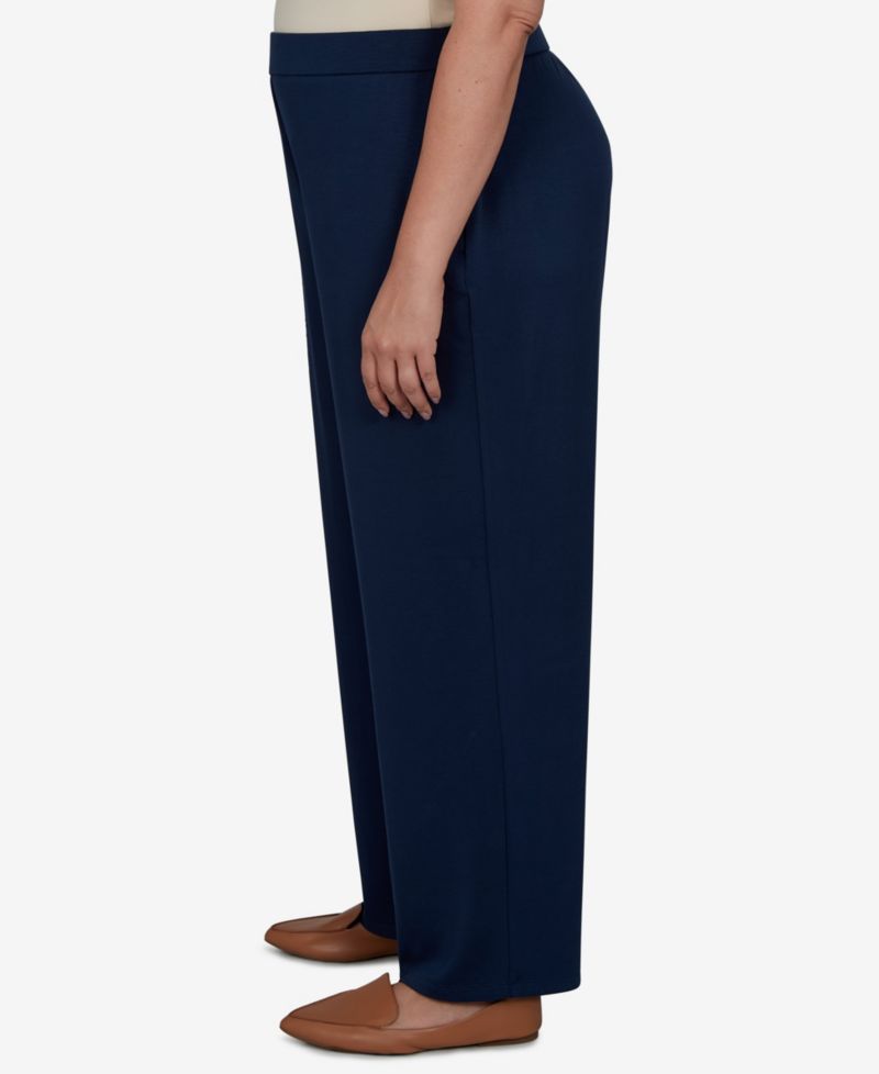Plus Size Wide-Leg Pull-On Rayon-Nylon Blend Pants