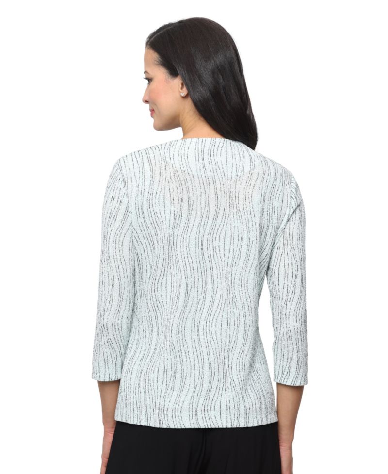 Women's Jacquard Knit Scoop Neck Tank Top & Jacket, 2-Piece Set