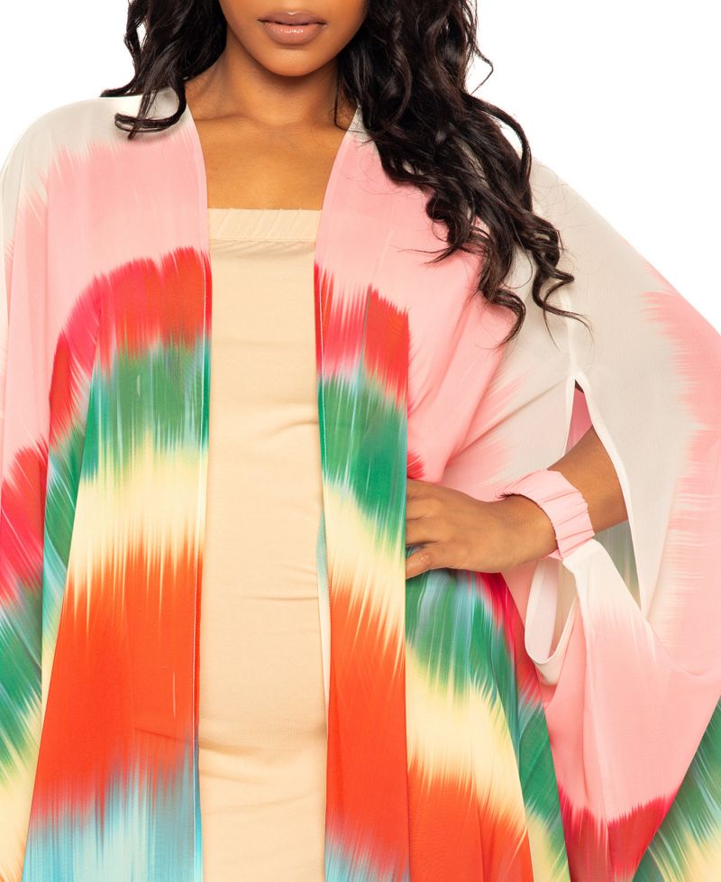 Women's Ombre Stripe Robe with Wrist Band