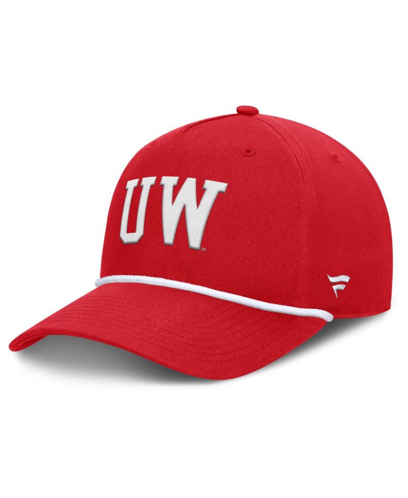 Men's Red Wisconsin Badgers Foul Ball Rope Adjustable Hat