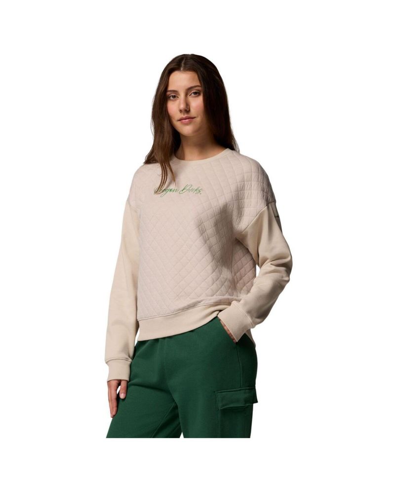 Women's Beige Oregon Ducks Collegiate Hart Mountain Quilted Sweatshirt