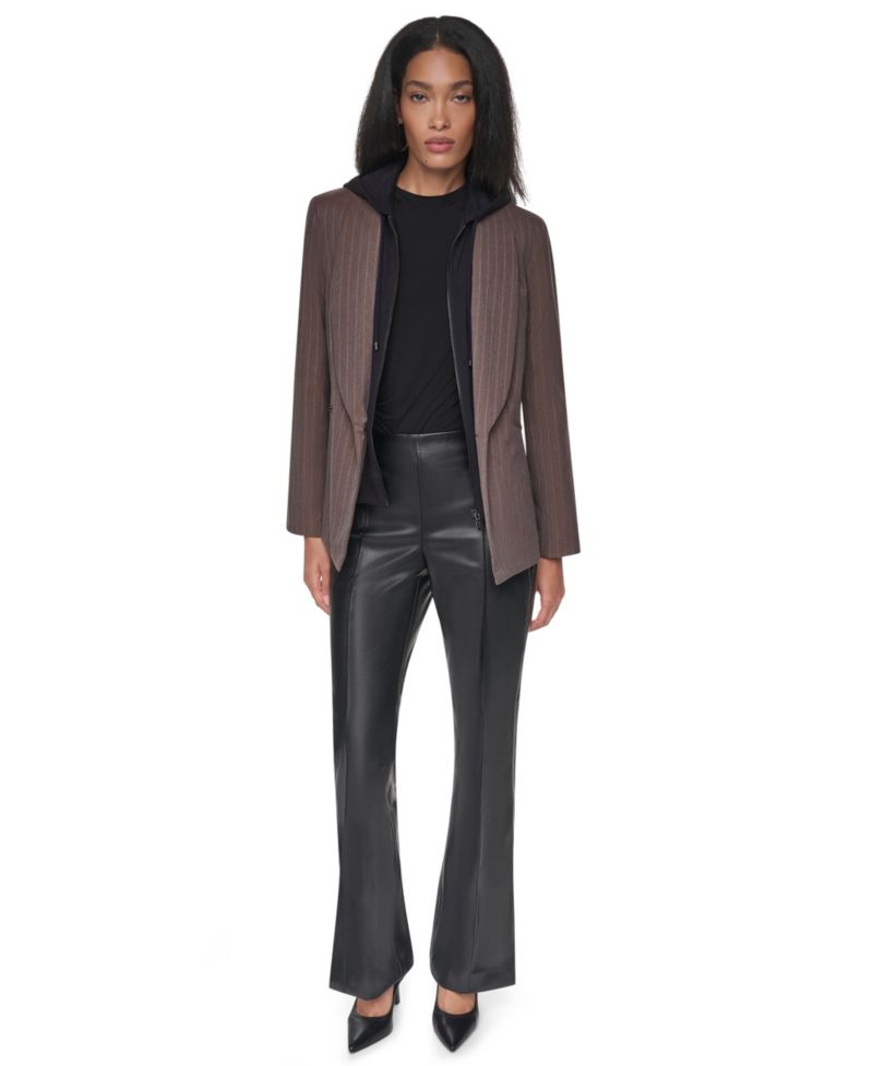 Women's Hooded Collarless Blazer