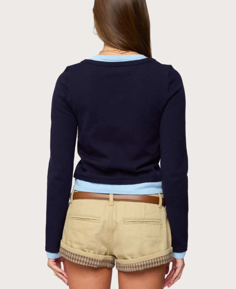 Women's Marthie Layered Knit V Neck Top