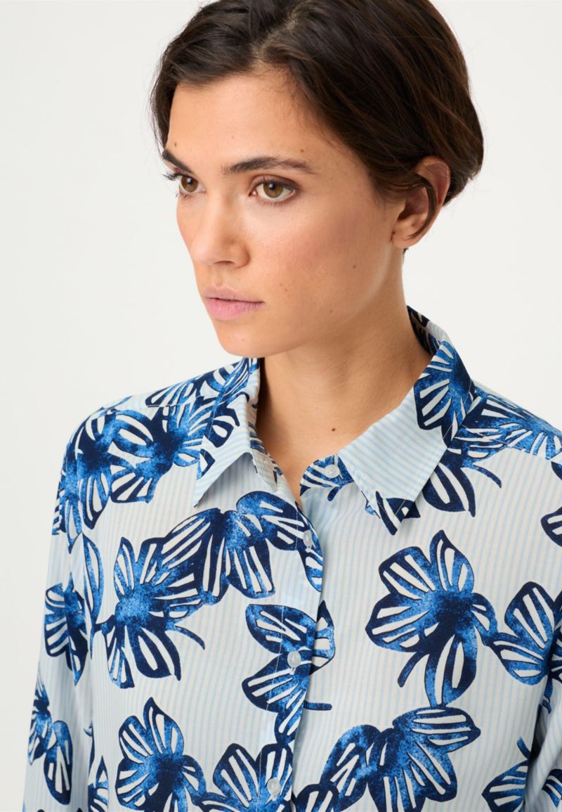 Women's Floral Stripe Shirt