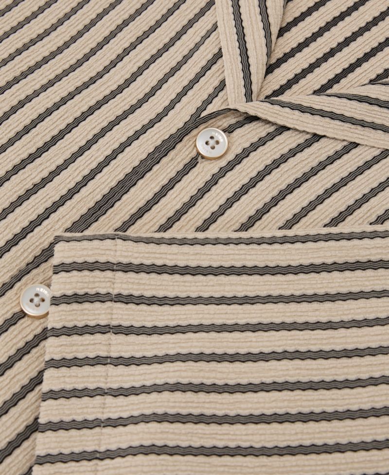 Men's Griff Textured Stripe Cuban Shirt