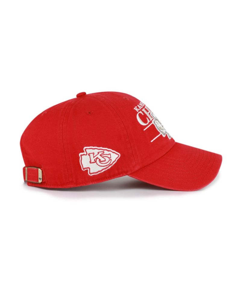 Men's '47 Red Kansas City Chiefs Throwback Graphic Clean Up Adjustable Hat