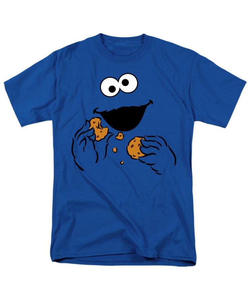 Men's Cookie Monster Om Nom Face T-Shirt