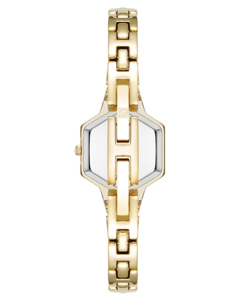 Women's Quartz Petite Hexagonal Gold-Tone Alloy Metal Bracelet Watch, 21mm