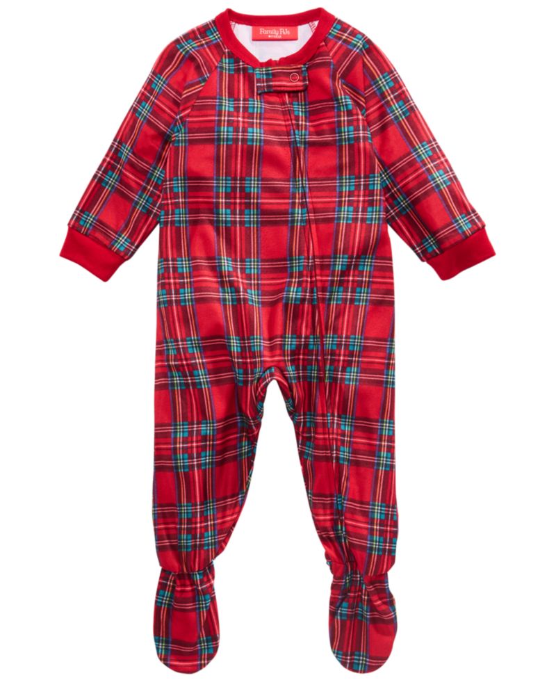Infant Brinkley Plaid Cotton Matching Family Pajamas Onesie