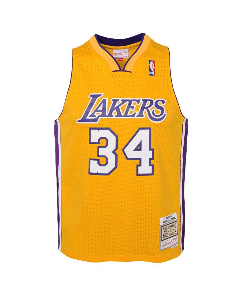 Big Boys and Girls Shaquille O'Neal Gold Los Angeles Lakers 1999/00 Hardwood Classics Swingman Jersey