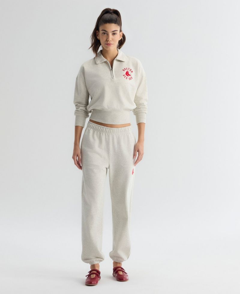 Women's Boston Red Sox Iconic Cropped Quarter-Zip Sweatshirt