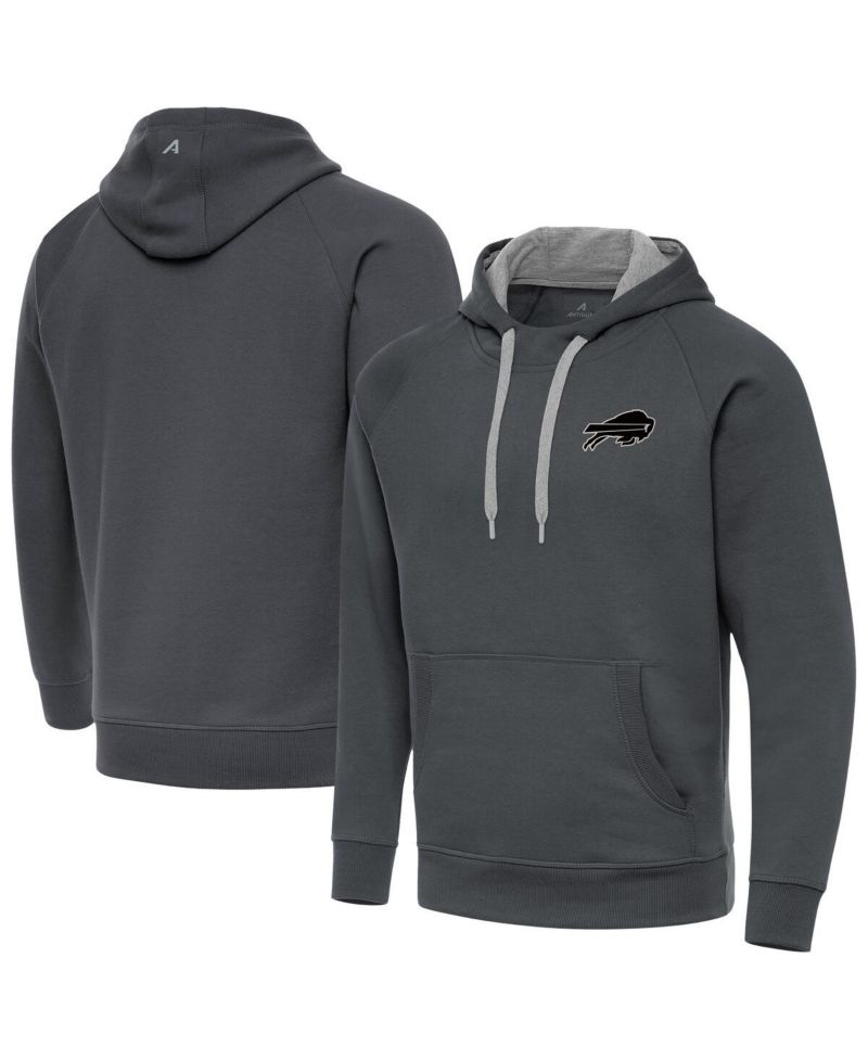 Men's Charcoal Buffalo Bills Brushed Carbon Victory Pullover Hoodie