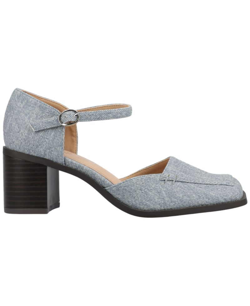 Women's Evangeline Block Heel Square Toe Pumps