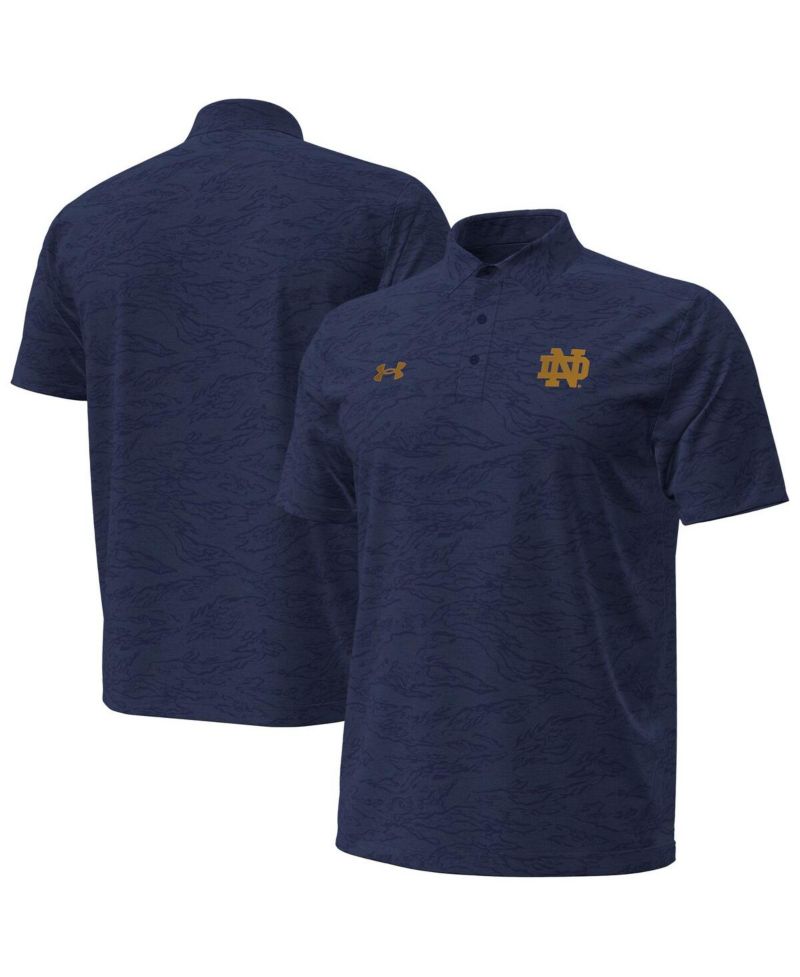 Men's Navy Notre Dame Fighting Irish Drive Camo Jacquard Polo Shirt