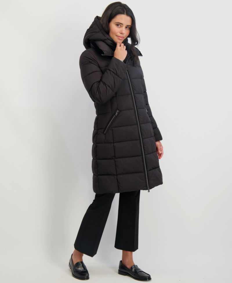 Women's Hooded Bibbed Puffer Coat