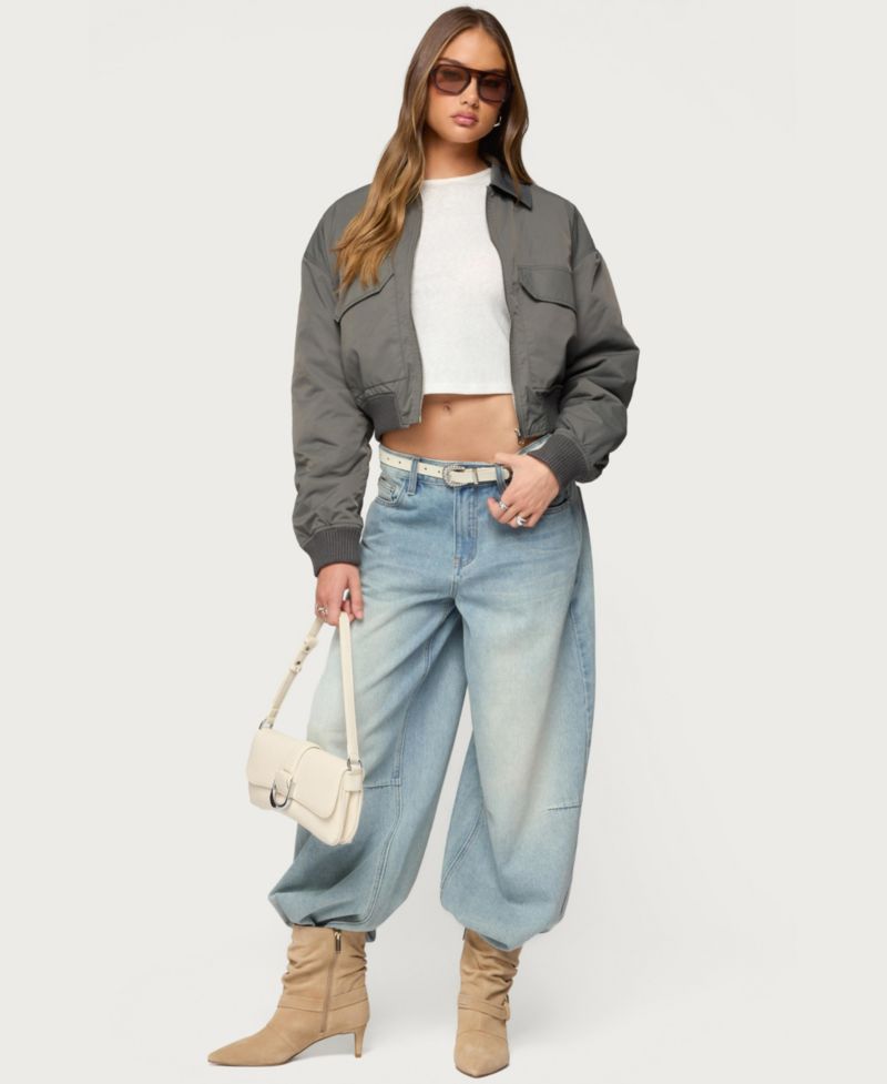 Women's Dolan Ruched Oversized Bomber Jacket