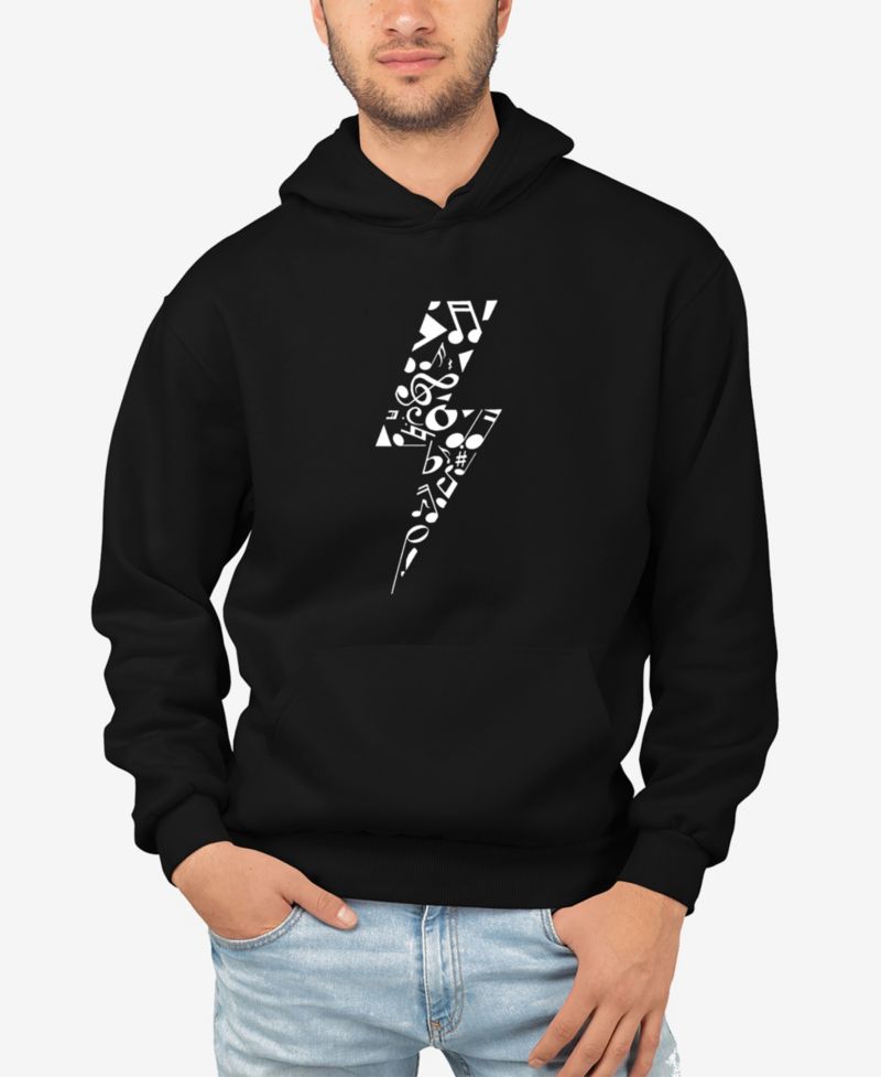 Men's Lightning Bolt Word Art Long Sleeve Hooded Sweatshirt