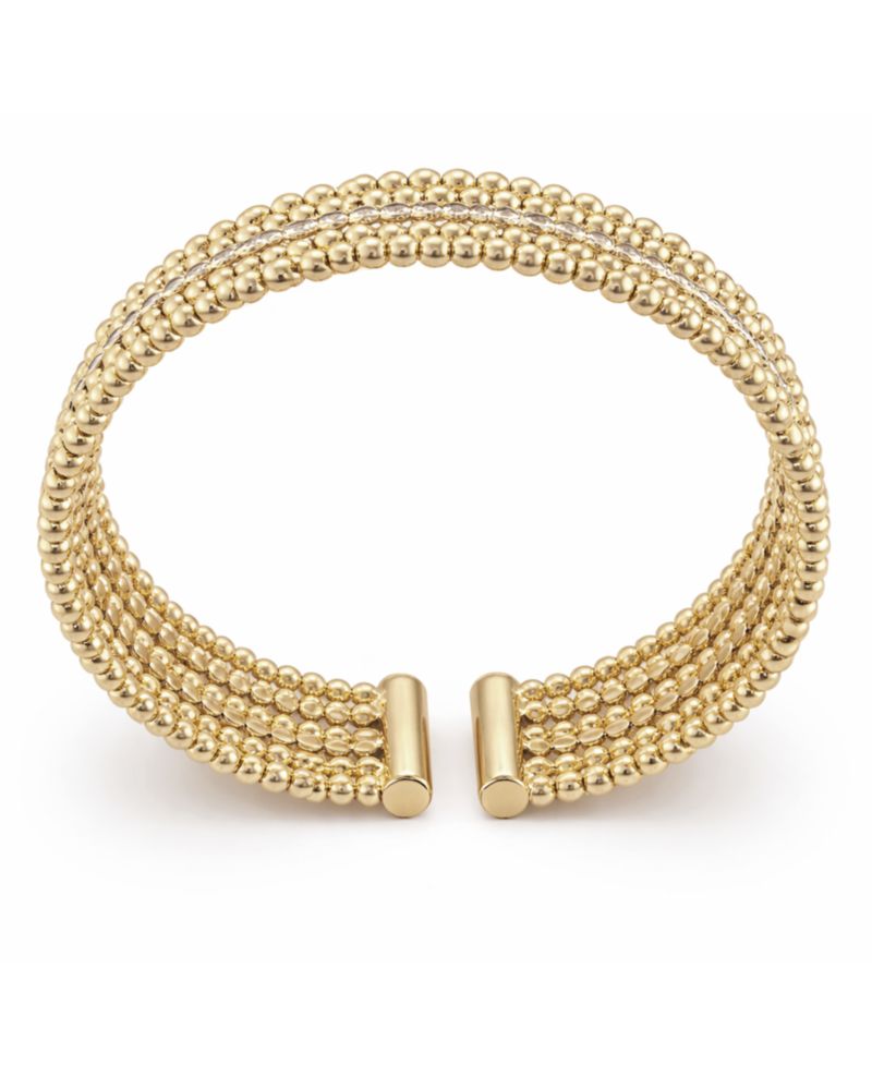 Clear Cubic Zirconia Beaded Bangle Bracelet