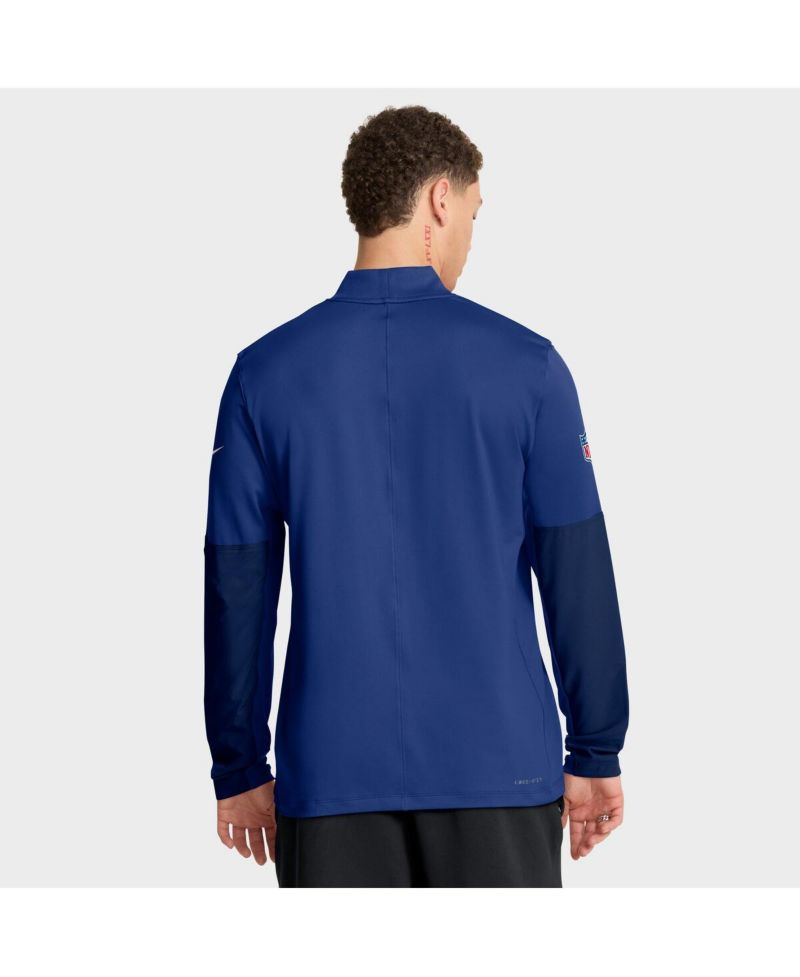 Men's Royal New York Giants Sideline Dri-FIT Half-Zip Pullover Hoodie