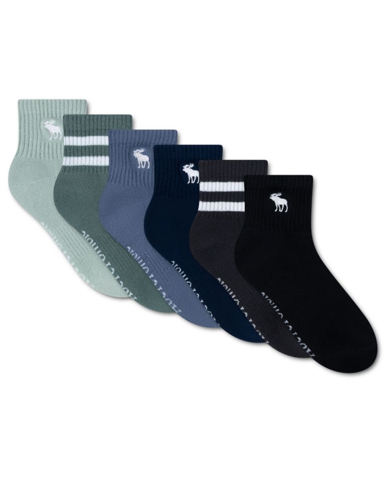 Boys' 5-11 Core Stripe Quarter Socks, 6-Pack