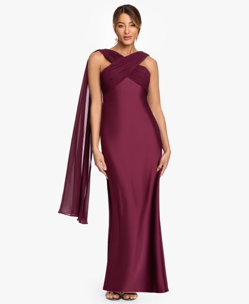 Women's Amelia Halter Long Crossneck Dress
