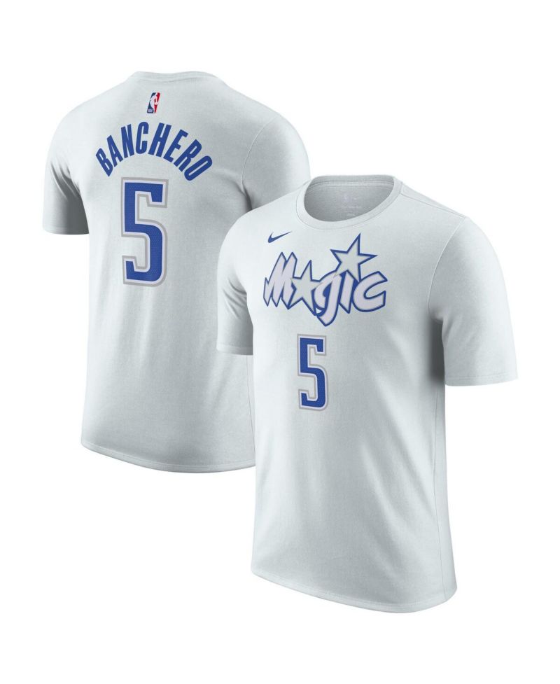 Men's and Women's Paolo Banchero Silver Orlando Magic 2025/26 City Edition Name & Number T-Shirt
