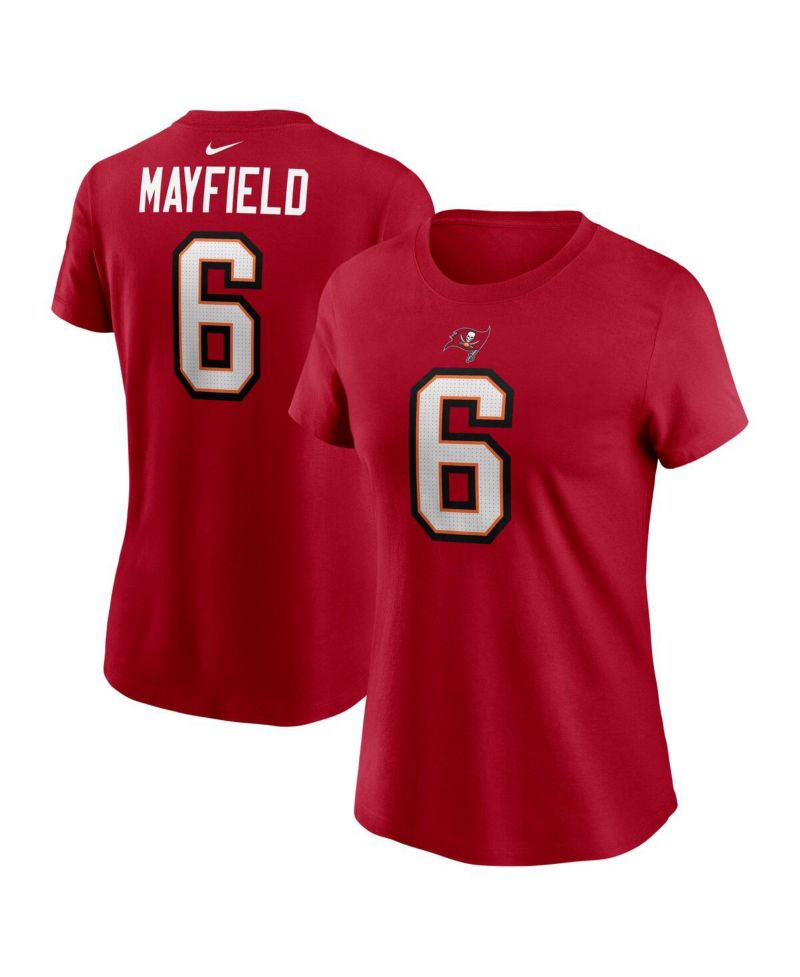 Women's Baker Mayfield Red Tampa Bay Buccaneers Player Name & Number T-Shirt