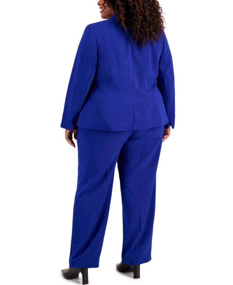 Plus Size Crepe One-Button Blazer