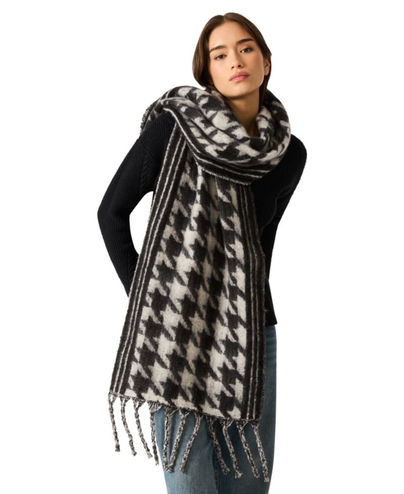 Plaid Houndstooth Midweight Scarf