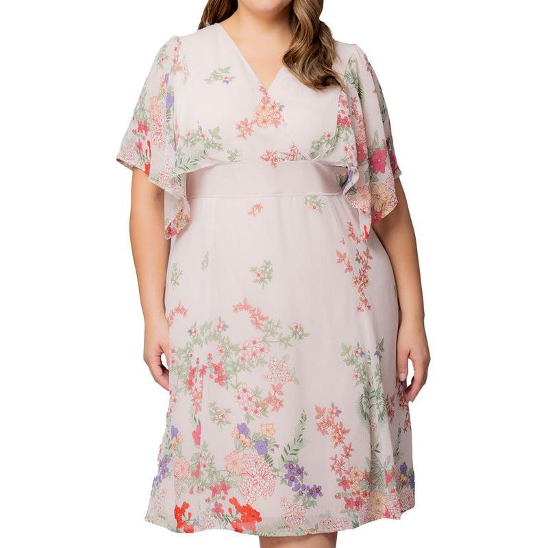 Plus Size Breezy Border Print Cocktail Dress
