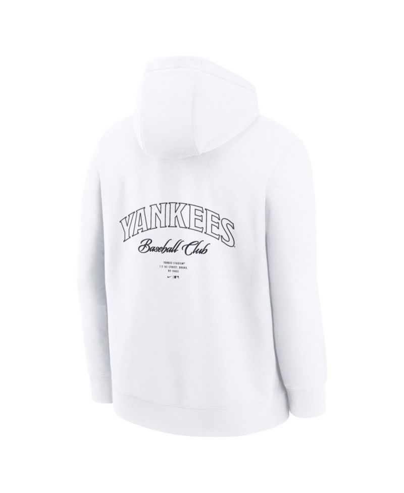 Men's White New York Yankees Minimal Club Fleece Hoodie