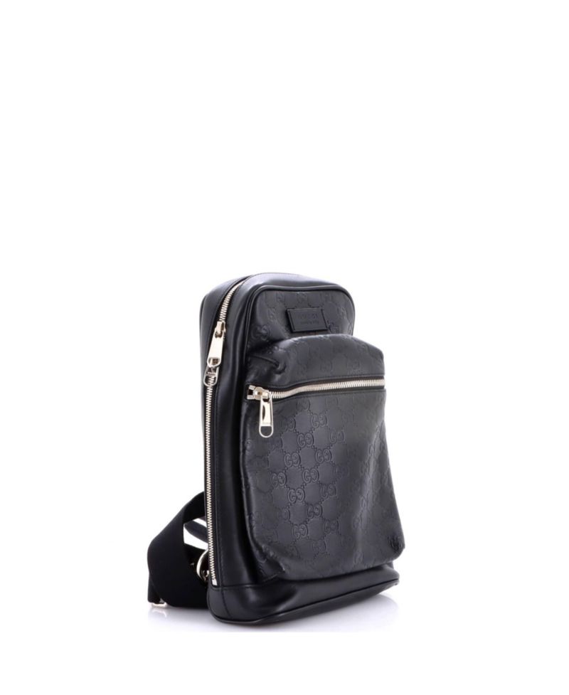 Small Signature Slim Crossbody Bag Guccissima Leather