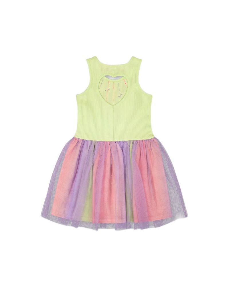 Big Girls Sleeveless Bi-Material Dress