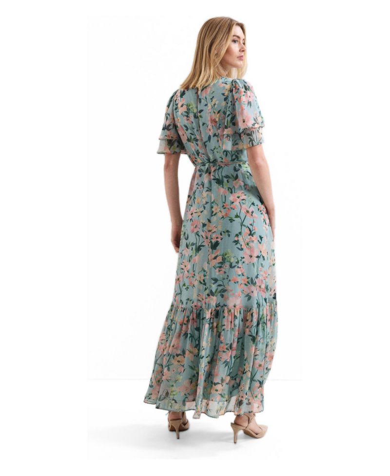 Women's Violet V-Neck Maxi Dress