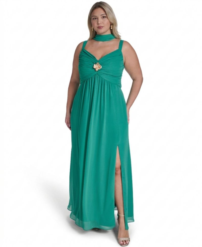 Plus Size Spaghetti Strap Sweetheart Neck Ball Gown