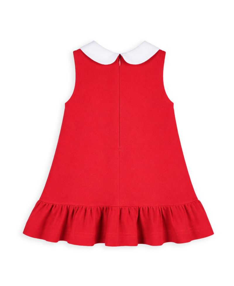Little Girls Knit Dress With Flowers