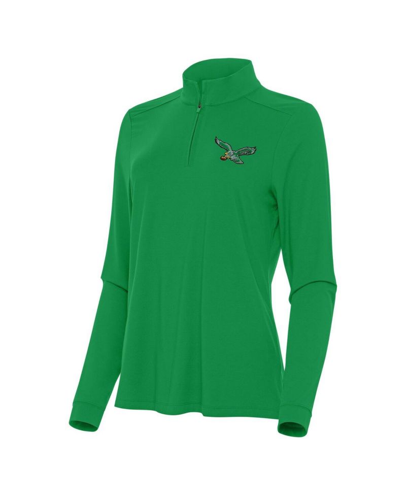 Women's Kelly Green Philadelphia Eagles Intent Quarter-Zip Sweatshirt