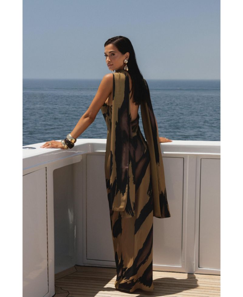 Women's Dusk Infinite Journey Maxi Dress, Open-Back, Cowl-Neck