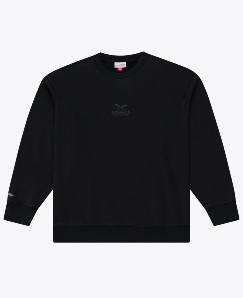 Men's Black Philadelphia Eagles Core Essentials Micro Logo Fleece Sweatshirt
