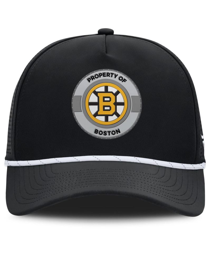 Men's Black Boston Bruins Authentic Pro Rink Adjustable Hat