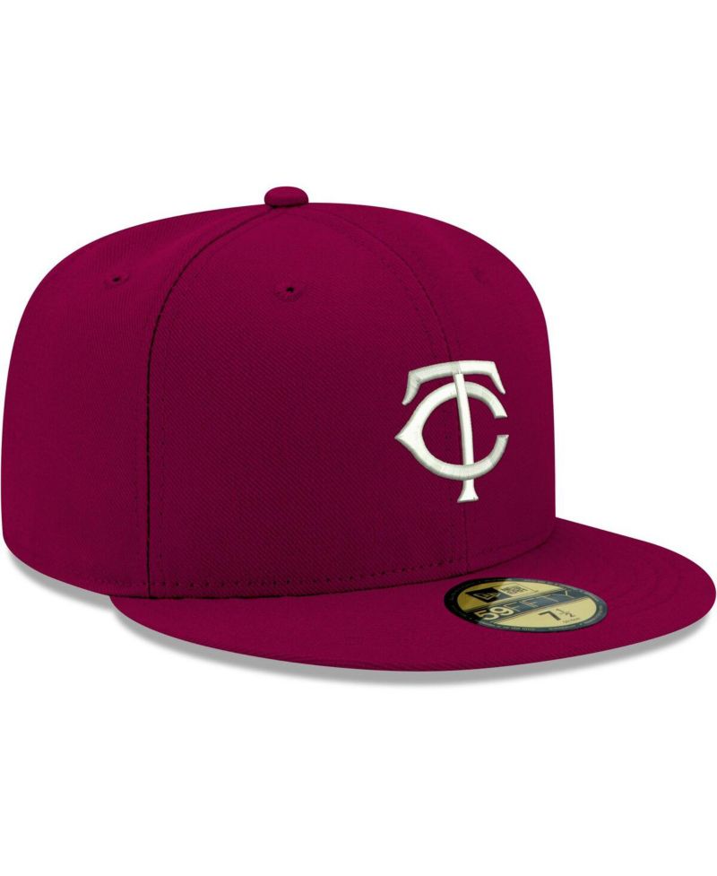 Men's Cardinal Minnesota Twins Logo White 59FIFTY Fitted Hat