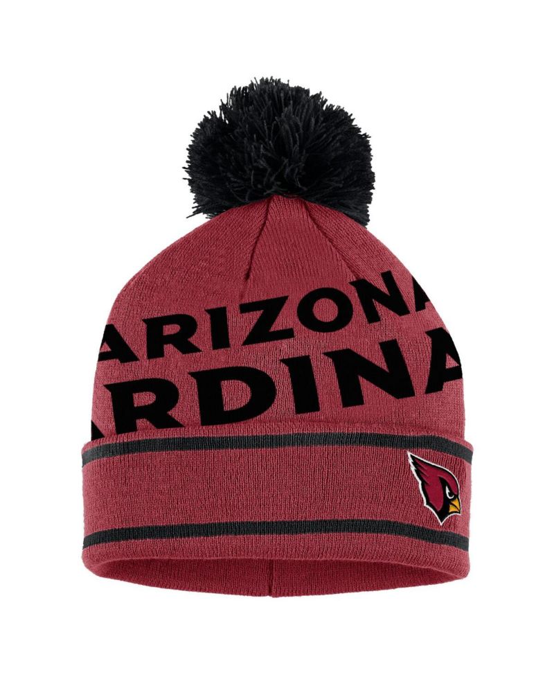 Women's Cardinal Arizona Cardinals Double Jacquard Cuffed Knit Hat with Pom and Gloves Set