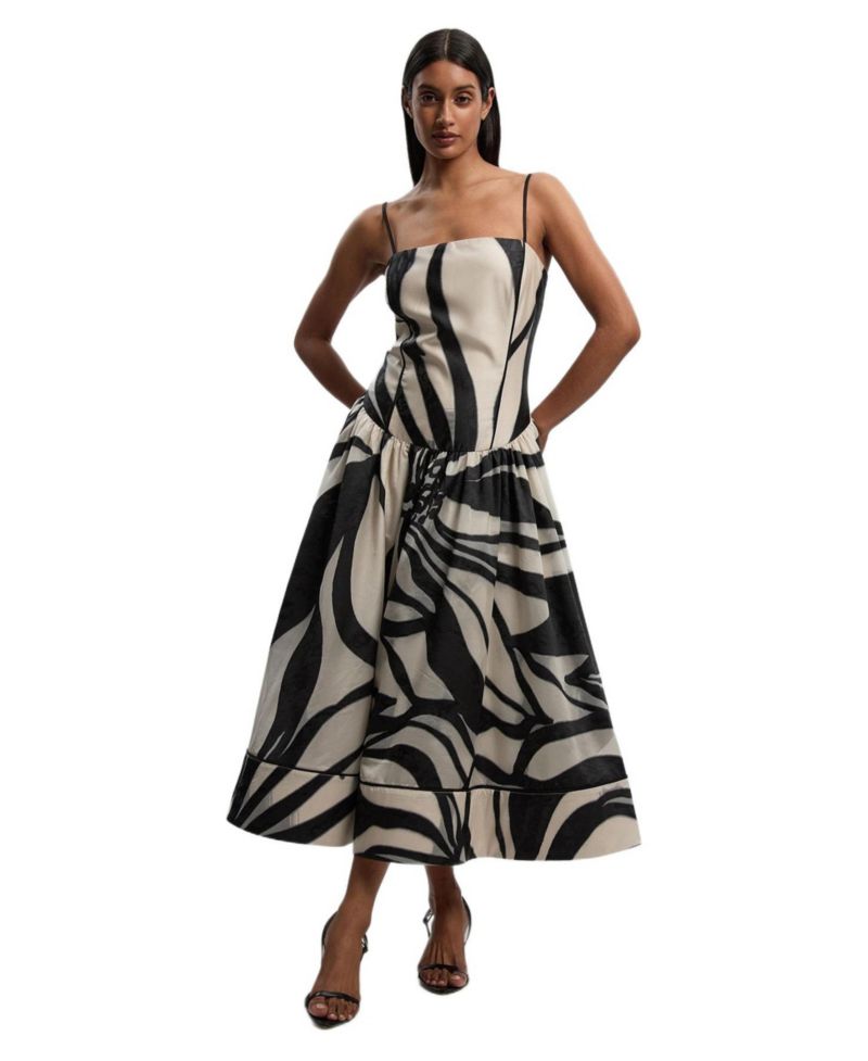 Women's Floral Jacquard Maxi Prom Dress