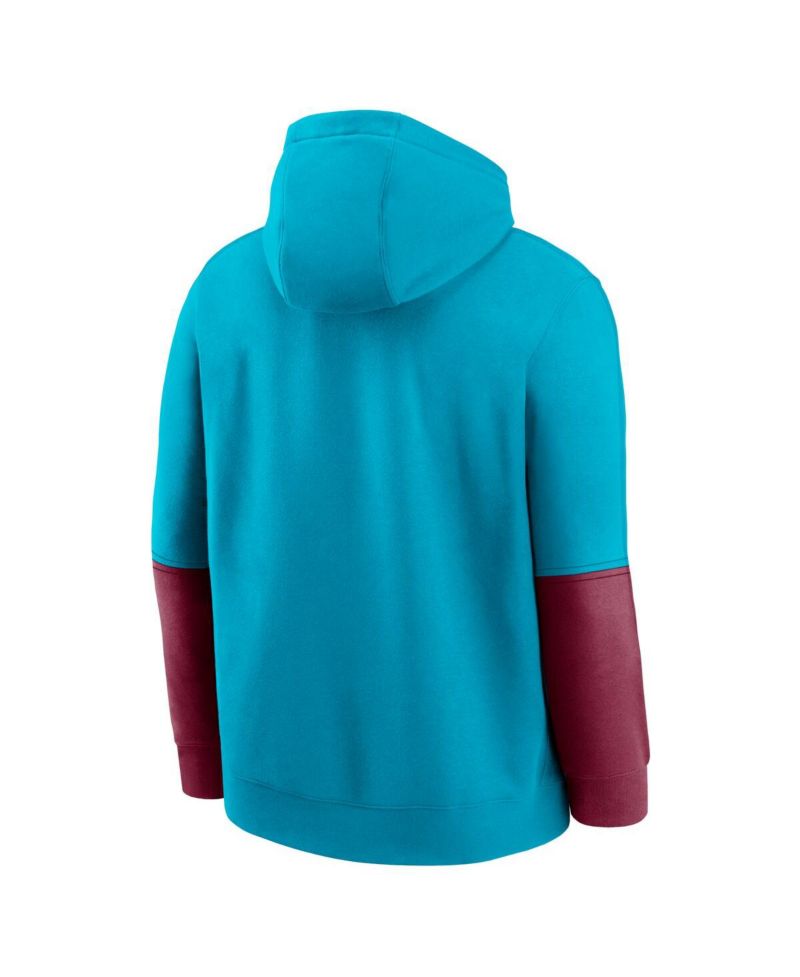 Men's Turquoise/Garnet Florida State Seminoles 2024 Sideline Club Fleece Pullover Hoodie