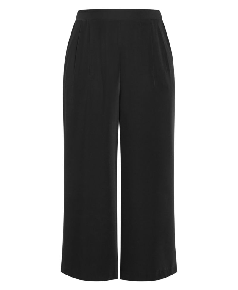 Plus Size Jett Pleated Sateen Wide-Leg Pants