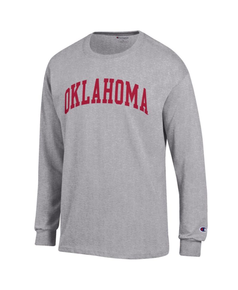 Men's Heather Gray Oklahoma Sooners Basic Arch Long Sleeve T-Shirt