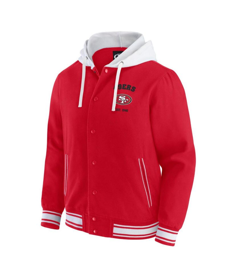 Darius Rucker Collection by Men's Scarlet San Francisco 49ers Full-Snap Hoodie Jacket