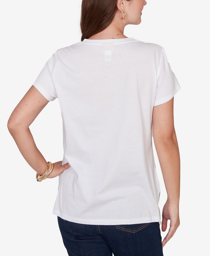Petite Embellished Postcard Graphic T-Shirt